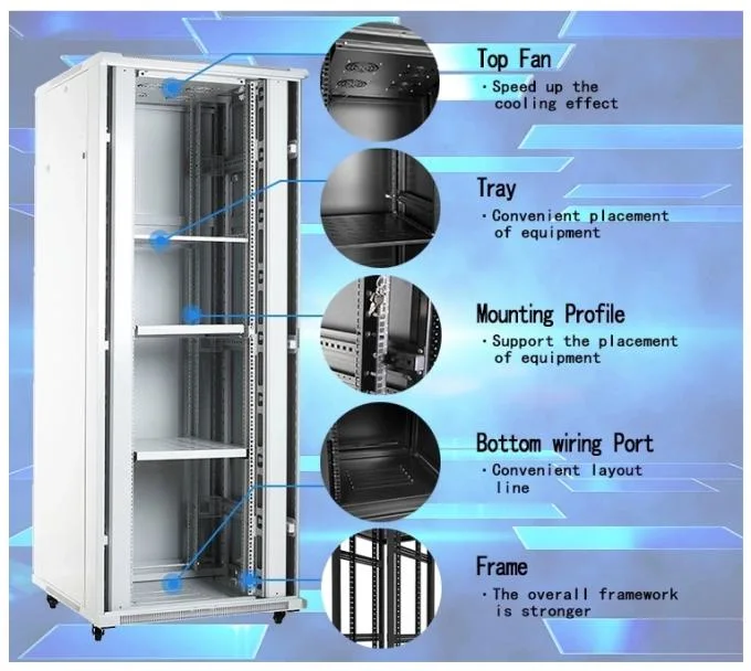 Gfc Optical Fiber SPCC Rack Mount Floor Standing 42u Network Server Cabinet