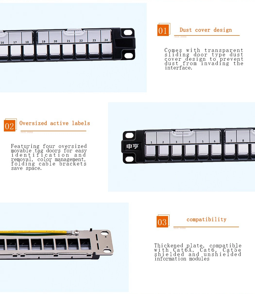 1u 24-Port, Blank Patch Panel, W/ Rear Cable Management