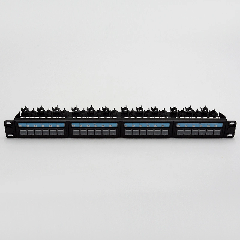 Dust Shutter with 6 Port Modules Removable RJ45 Loaded 24 Port Patch Panel