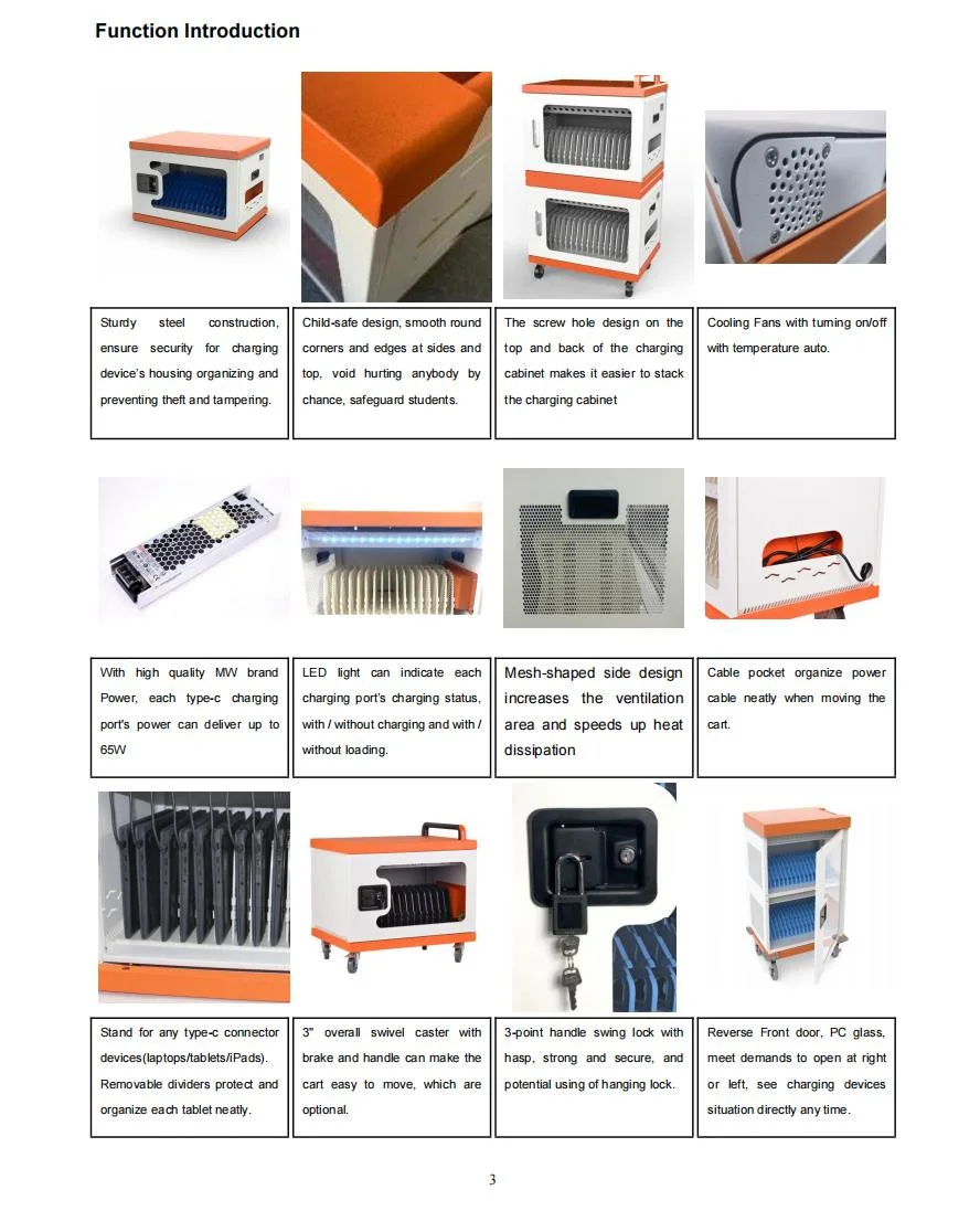 Hot Sales 16 Way USB iPad Tablet Computer Charging and Storage Station Cabinet for School&Hospital