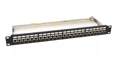 Panel de conexión STP de 19 pulgadas y 24 puertos CAT6A