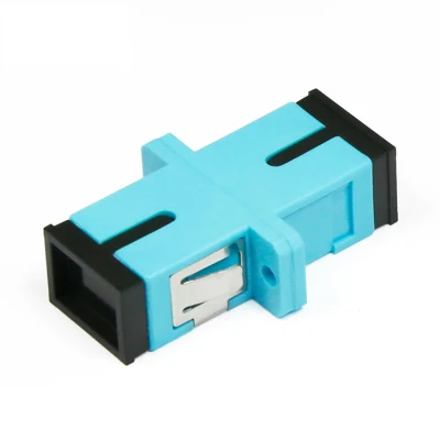 SC-SC OM3 Multimodo Simplex Plastic Fiber Optic Adapter – Aqua