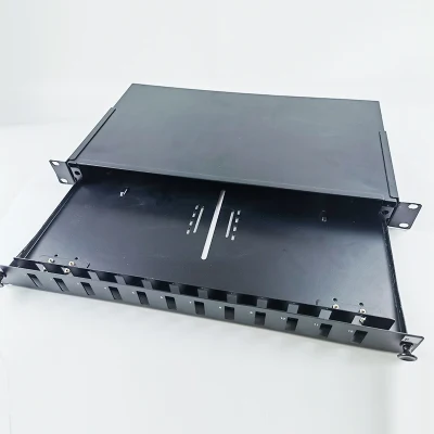 Abalone 1u Paneles en blanco intercambiados de montaje en rack de 19 pulgadas Panel de conexión de fibra símplex Sc de 24 puertos