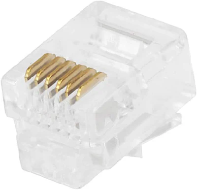 Conectores de red sin blindaje (UTP) de enchufe modular CAT.3 RJ12 6P4C para cable trenzado plano