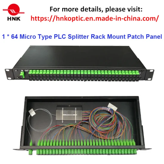 2: Panel de conexión de fibra óptica de montaje en rack con divisor de 8 PLC